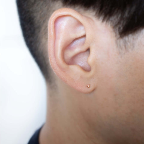 19G Amis Gold Trio Ball Flat Back Stud - Valensole Jewelry