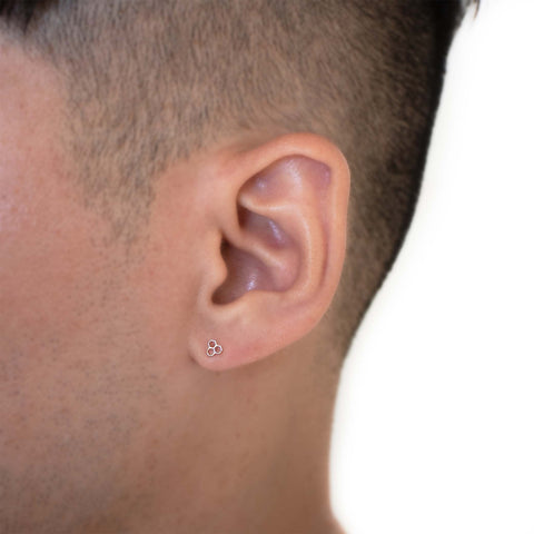 19G Mel Honeycomb Solid Gold Flat Back Stud - Valensole Jewelry