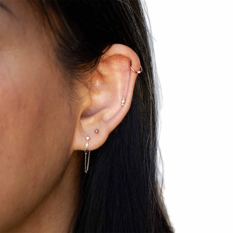 18G Mikey Diamond Seamless Hoop Clicker - Valensole Jewelry