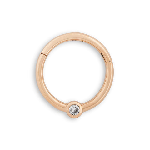 18G Mikey Diamond Seamless Hoop Clicker - Valensole Jewelry