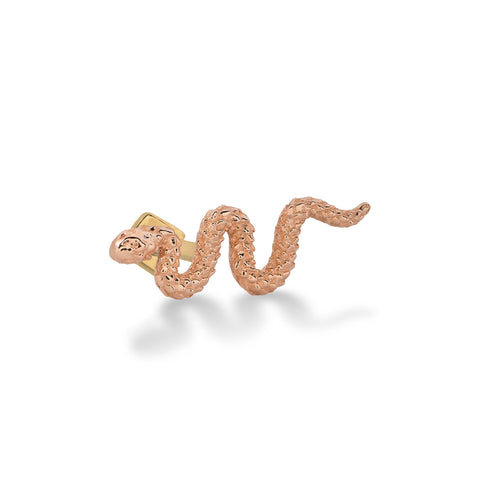 16G Serpens Snake Solid Gold Flat Back Stud - Valensole Jewelry