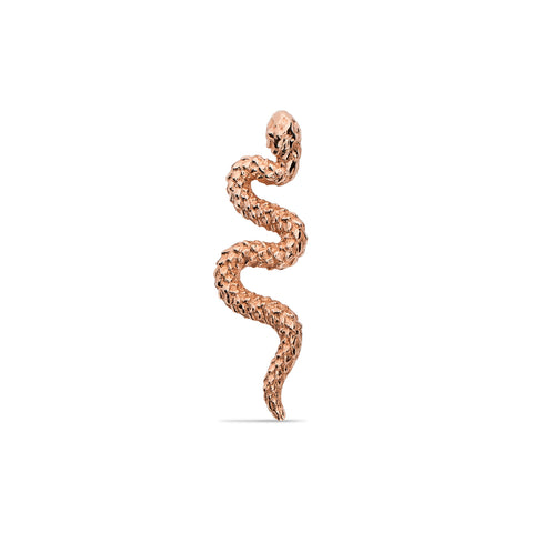 19G Serpens Snake Solid Gold Flat Back Stud - Valensole Jewelry