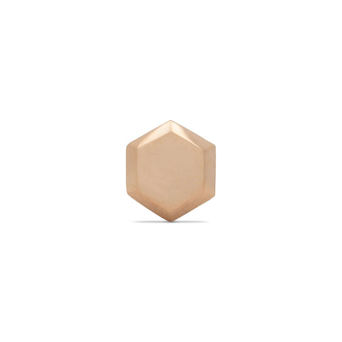 16G Akai Hexagon Shaped Solid Gold Flat Back Stud - Valensole Jewelry