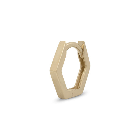 16G Dev Solid Gold Hexagon Hoop Clicker - Valensole Jewelry