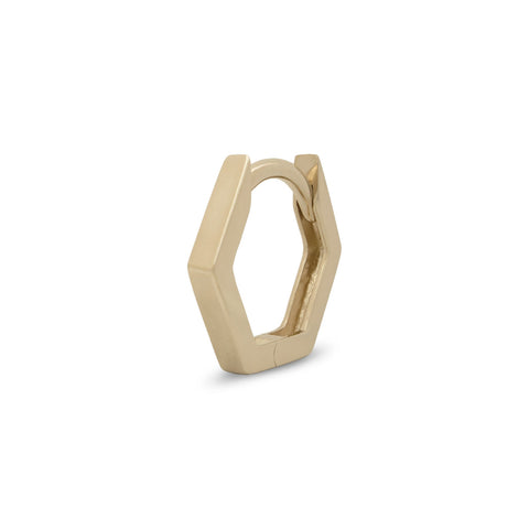 18G Dev Solid Gold Hexagon Hoop Clicker - Valensole Jewelry