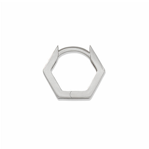 16G Dev Solid Gold Hexagon Hoop Clicker - Valensole Jewelry
