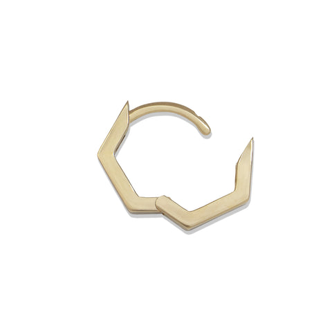 16G Dev Solid Gold Hexagon Hoop Clicker - Valensole Jewelry