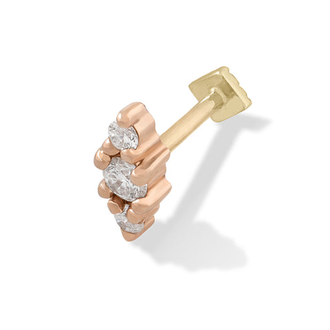 19G Zona Diamond Flat Back Stud - Valensole Jewelry