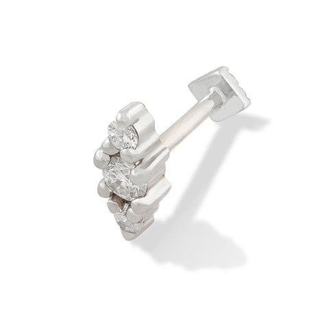 16G Zona Diamond Flat Back Stud - Valensole Jewelry