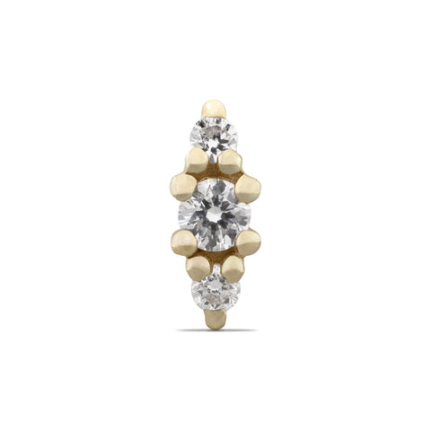 19G Zona Diamond Flat Back Stud - Valensole Jewelry