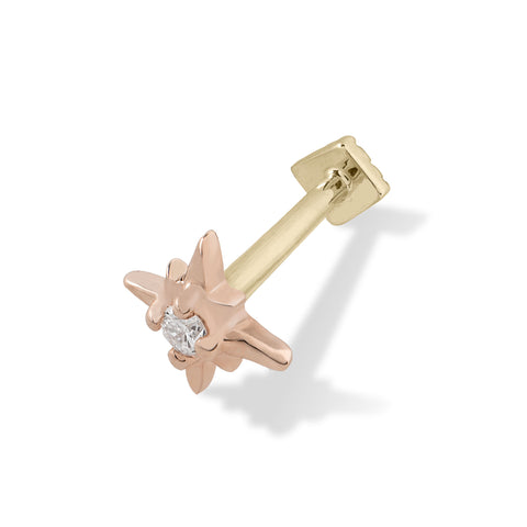 19G Aster Diamond Flat Back Stud - Valensole Jewelry