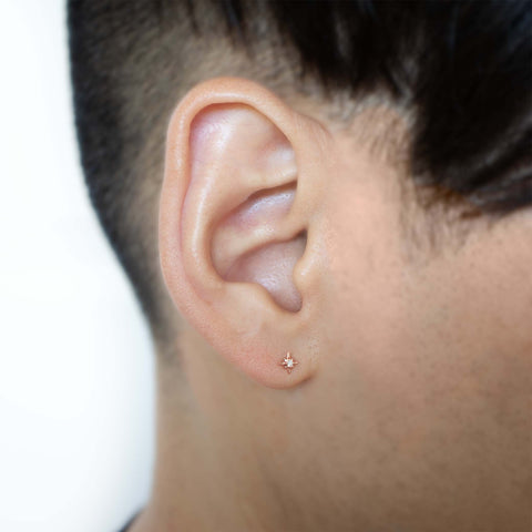 19G Aster Diamond Flat Back Stud - Valensole Jewelry