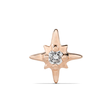 16G Aster Diamond Flat Back Stud - Valensole Jewelry