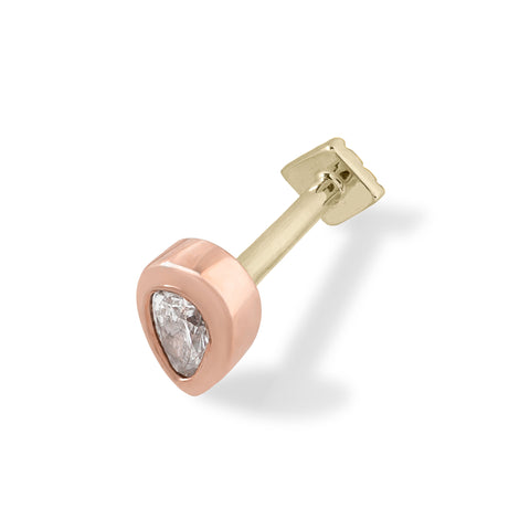 19G Davy Pear Diamond Flat Back Stud - Valensole Jewelry