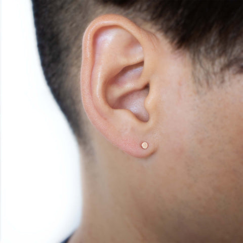 19G Disc Solid Gold Flat Back Stud - Valensole Jewelry