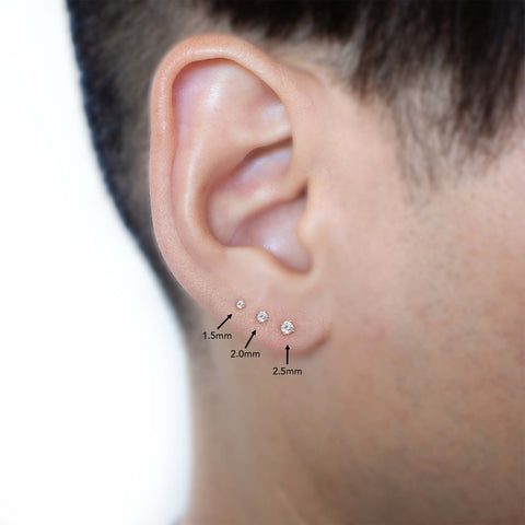 19G Hae Diamond Flat Back Stud - Valensole Jewelry