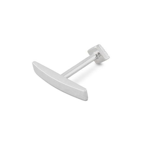 16G Kat Arched Bar Solid Gold Flat Back Stud - Valensole Jewelry