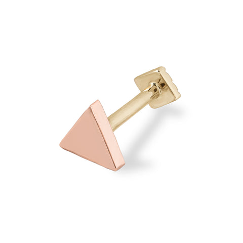 19G Triangle Solid Gold Flat Back Stud - Valensole Jewelry