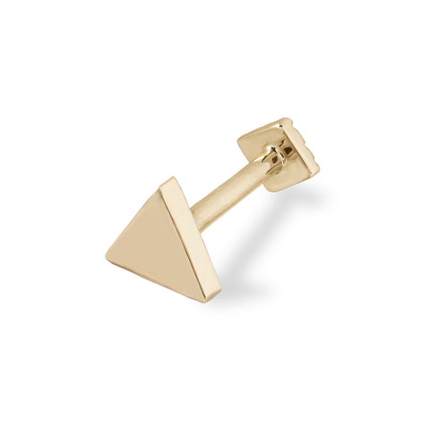 19G Triangle Solid Gold Flat Back Stud - Valensole Jewelry