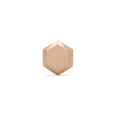 19G Akai Hexagon Shaped Solid Gold Flat Back Stud - Valensole Jewelry