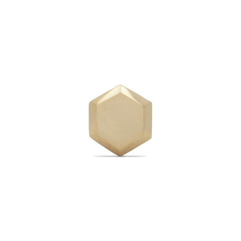 19G Akai Hexagon Shaped Solid Gold Flat Back Stud - Valensole Jewelry