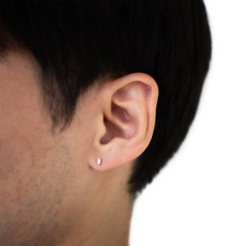 16G Ari Marquise Diamond Flat Back Stud - Valensole Jewelry