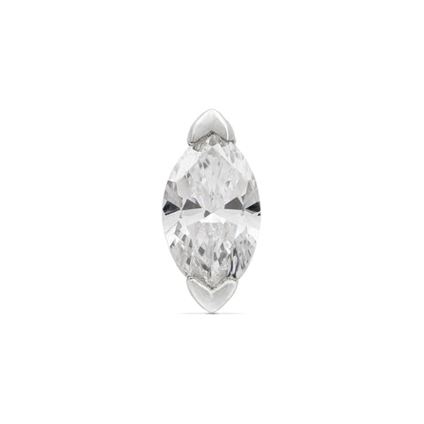 16G Ari Marquise Diamond Flat Back Stud - Valensole Jewelry