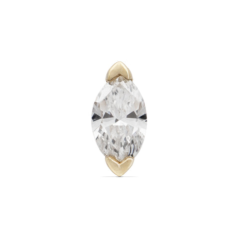 16G Ari Marquise Diamond Flat Back Stud - Valensole Jewelry