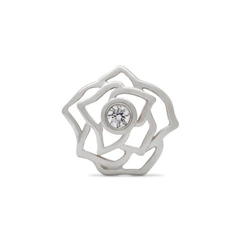 19G Bela Rose Diamond Flat Back Stud - Valensole Jewelry