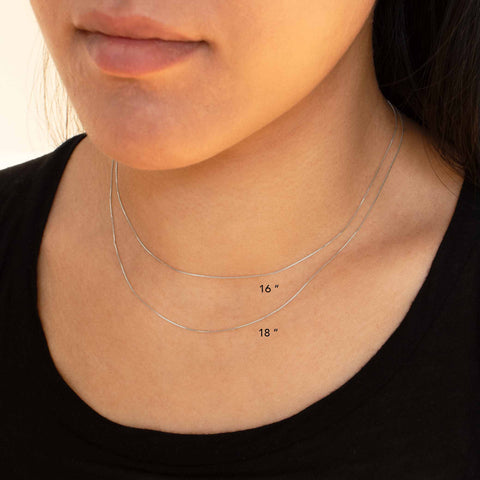 Gwen Solid Gold Box Chain Necklace - Valensole Jewelry