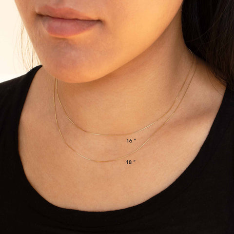 Gwen Solid Gold Box Chain Necklace - Valensole Jewelry