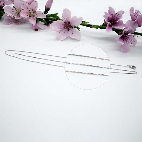 Gwen Solid Gold Box Chain Necklace - Valensole Jewelry