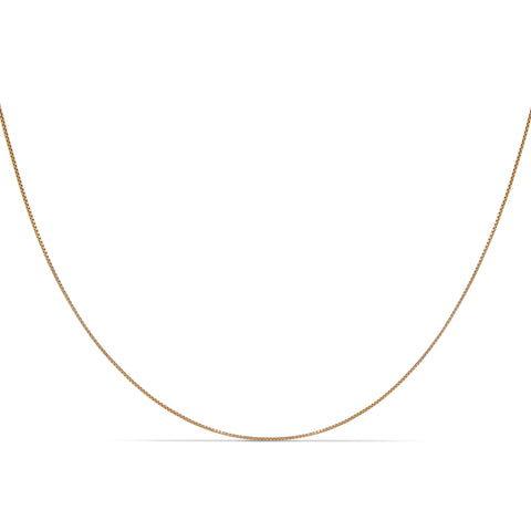 Gwen Solid Gold Box Chain Necklace - Valensole Jewelry