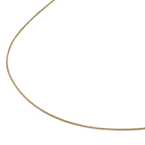 Gwen Solid Gold Box Chain Necklace - Valensole Jewelry