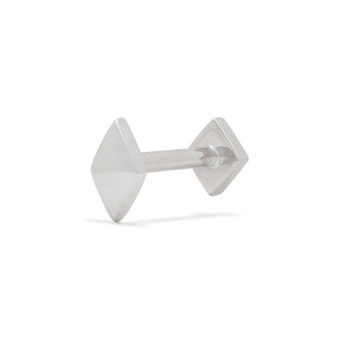 16G Dita Diamond Shaped Solid Gold Flat Back Stud - Valensole Jewelry