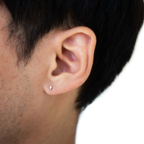 16G Dita Diamond Shaped Solid Gold Flat Back Stud - Valensole Jewelry