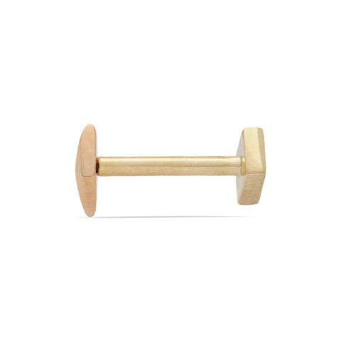 19G Dita Diamond Shaped Solid Gold Flat Back Stud - Valensole Jewelry