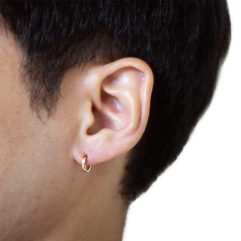 18G Elli Solid Gold Thick Round Hoop Clicker - Valensole Jewelry