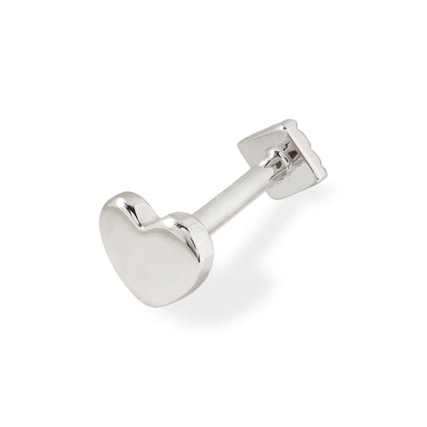 19G Heart Solid Gold Flat Back Stud - Valensole Jewelry