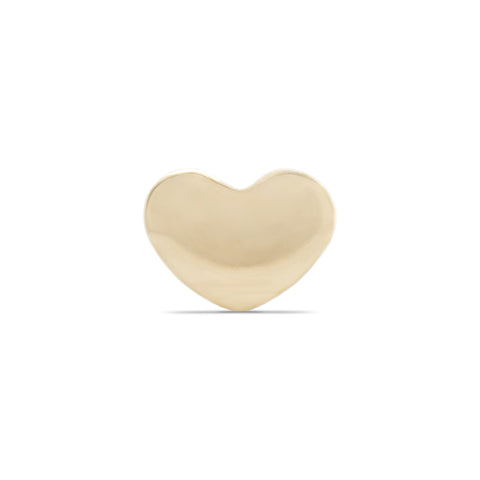 19G Heart Solid Gold Flat Back Stud - Valensole Jewelry
