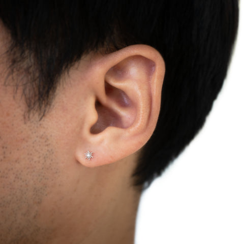 19G Solana Sun Diamond Flat Back Stud - Valensole Jewelry