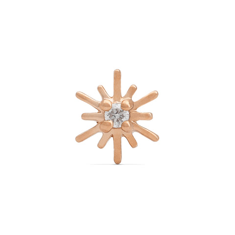 19G Solana Sun Diamond Flat Back Stud - Valensole Jewelry