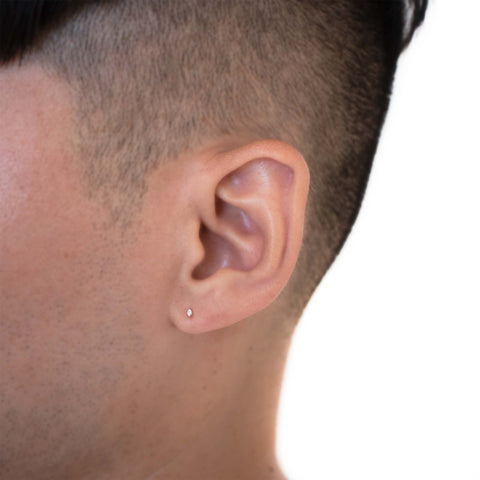 16G Ari Marquise Diamond Flat Back Stud - Valensole Jewelry