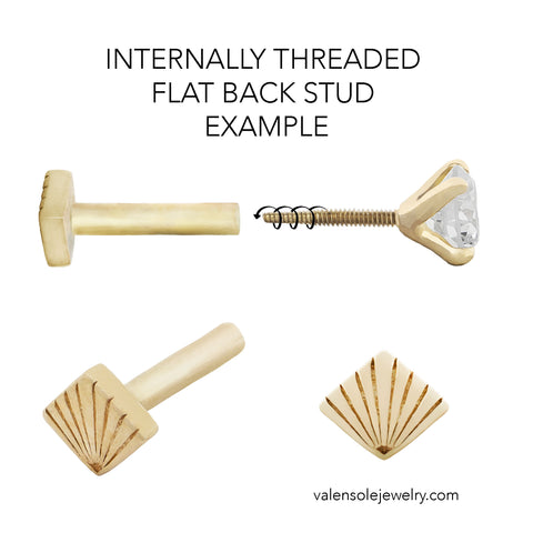 16G Amis Gold Trio Ball Flat Back Stud - Valensole Jewelry