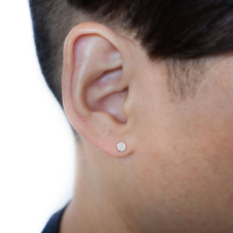 16G Disc Diamond Flat Back Stud - Valensole Jewelry