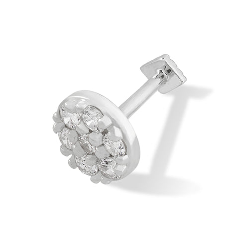 19G Disc Diamond Flat Back Stud - Valensole Jewelry