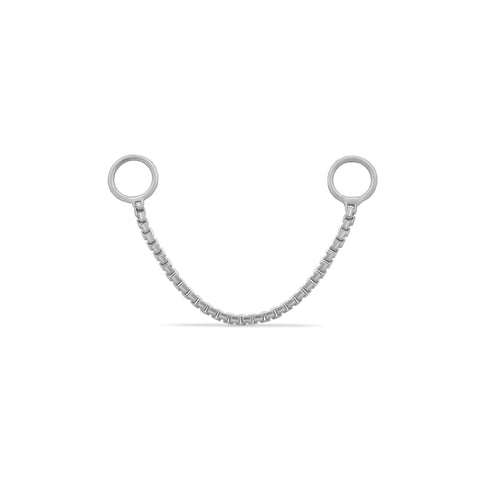Gwen Single Box Link Connector Ear Chain - Valensole Jewelry