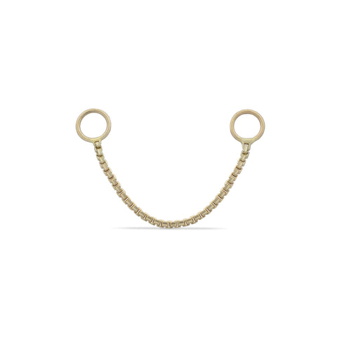 Gwen Single Box Link Connector Ear Chain - Valensole Jewelry