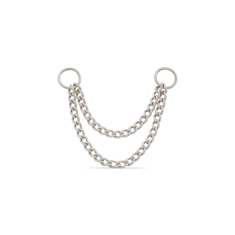 Hayden Double Cuban Link Connector Ear Chain - Valensole Jewelry