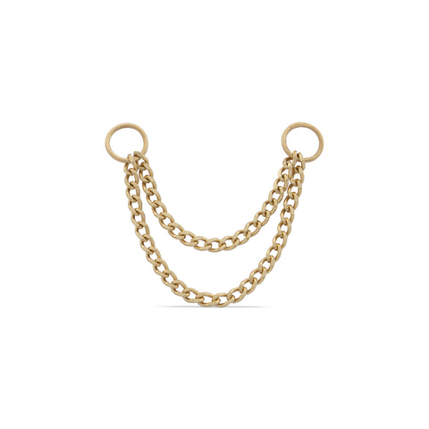 Hayden Double Cuban Link Connector Ear Chain - Valensole Jewelry